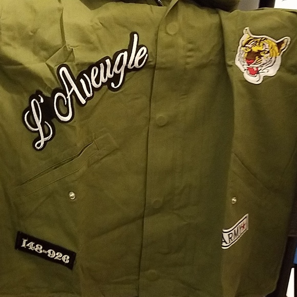 **LAST ONE!**Olive green jacket with patches - Picture 6 of 6